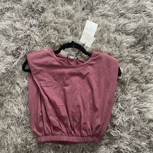 Zara Shoulder Pad Crop Top NWT
